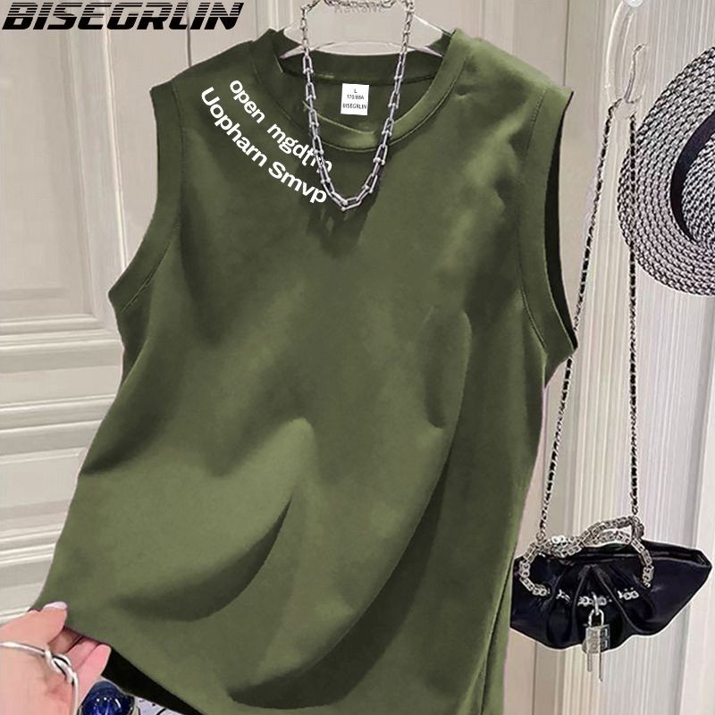 BISEGRLIN麂皮绒背心男生坎肩无袖运动汗衫夏季宽松潮牌美式上衣BISEGRLIN suede vest for men20250816