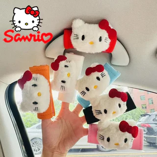 ฝาครอบมือจับหลังคารถ Sanrio Hello Kitty - ตัวป้องกันที่เท้าแขนเบาะนุ่มสากลอุปกรณ์ตกแต่งภายในรถการ์ตูน Kawaii สําหรับเด็กผู้หญิงไอเดียของขวัญน่ารัก