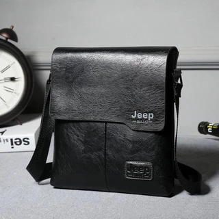 【สินค้าพร้อมส่ง】กระเป๋าสะพายข้างหนัง PU มีซิปหลายชั้น สไตล์ Jeep สไตล์เรโทร สะพายไหล่สำหรับผู้ชายกลางแจ้ง 【LuckServeX】