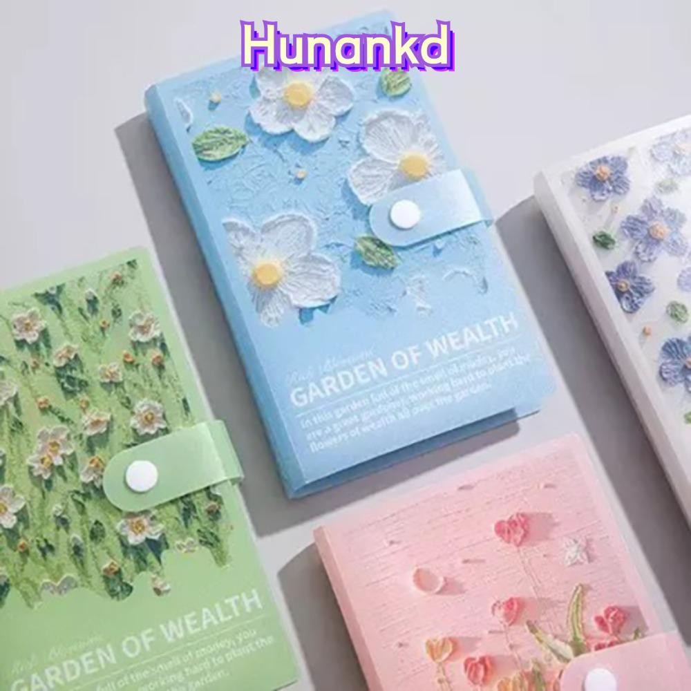 HUNAN สมุดออมเงิน ลายดอกไม้ 50 หน้า กระปุกออมสิน 100 โน๊ต ที่เก็บเงินสดและบิล แฟ้มใส่เงิน สมุดสะสมธนบัตร Savings Book