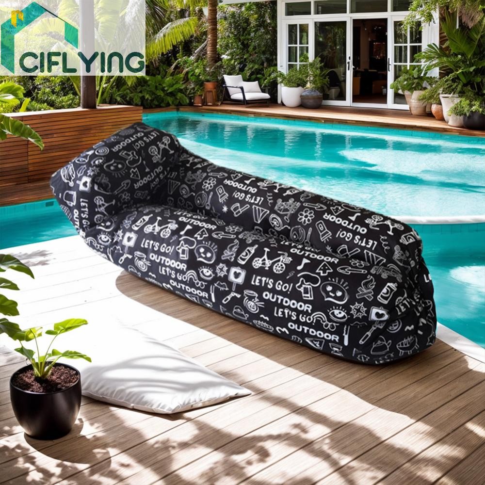 โซฟาเป่าลมสไตล์กราฟฟิตี้ น้ำหนักเบา สบายในการพักผ่อนทั้งแคมปิ้งและปิกนิกกลางแจ้ง