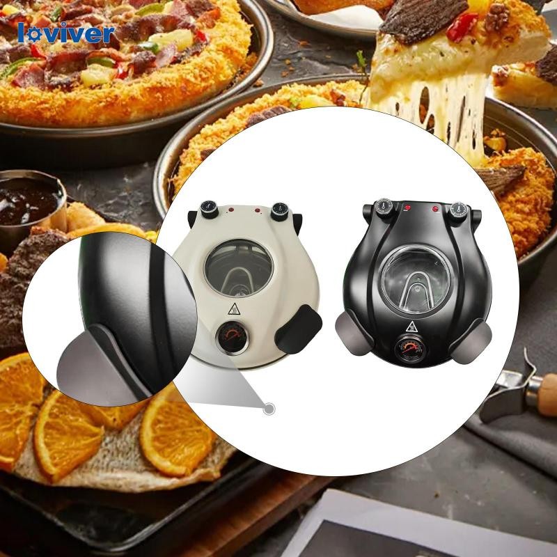 [Loviver] 12.2 เครื่องทําพิซซ่าพร้อมกระทะเครปหินเซรามิกควบคุมอุณหภูมิขนาดกะทัดรัดเตาอบพิซซ่าเครื่องท