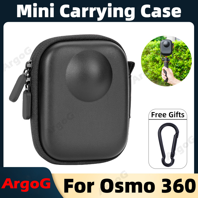 ArgoG Mini กระเป๋าถือสําหรับ DJI Osmo 360 กระเป๋าเก็บป้องกันพร้อมคาราบิเนอร์คลิป Osmo 360 อุปกรณ์เสร