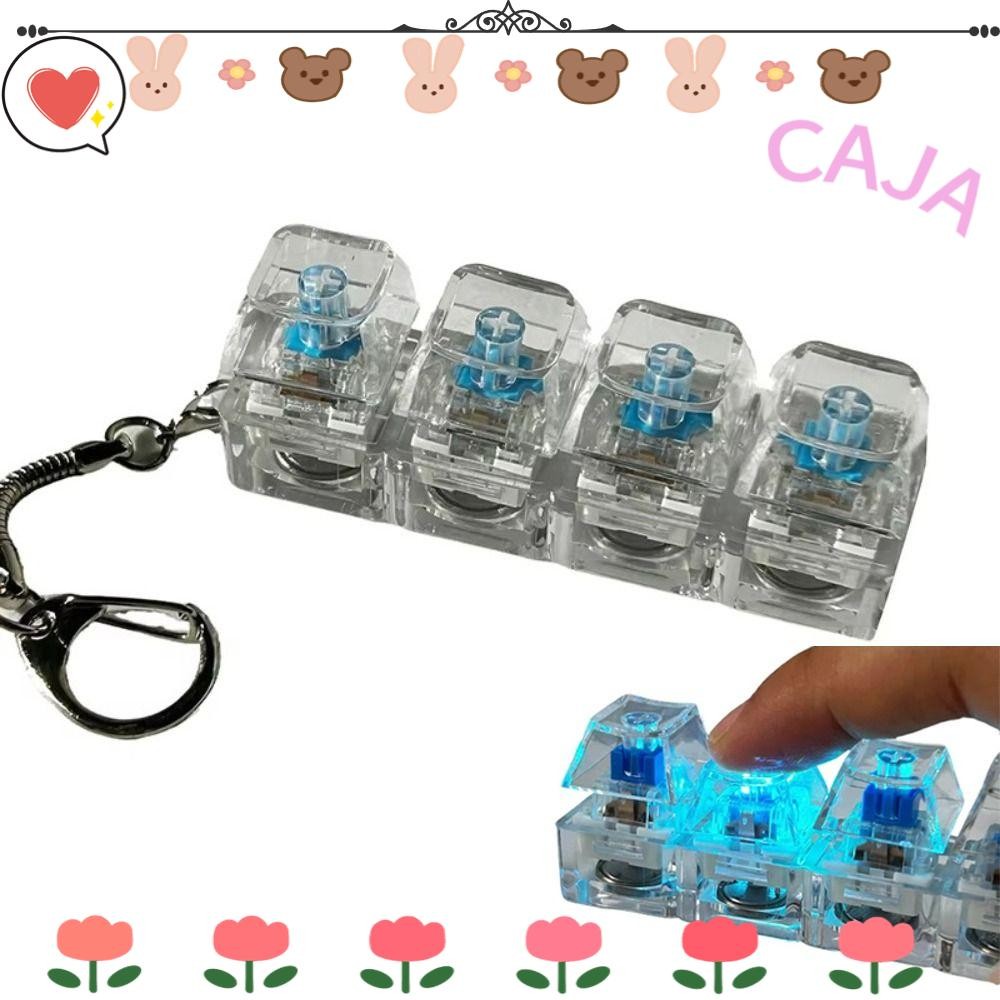CAJA1 คีย์บอร์ดนิ้ว, 3/4/9 คีย์ความเครียดบรรเทา Fidget พวงกุญแจ, Keycap Gadget Key ปุ่ม Clicker ของเล่นผู้ใหญ่
