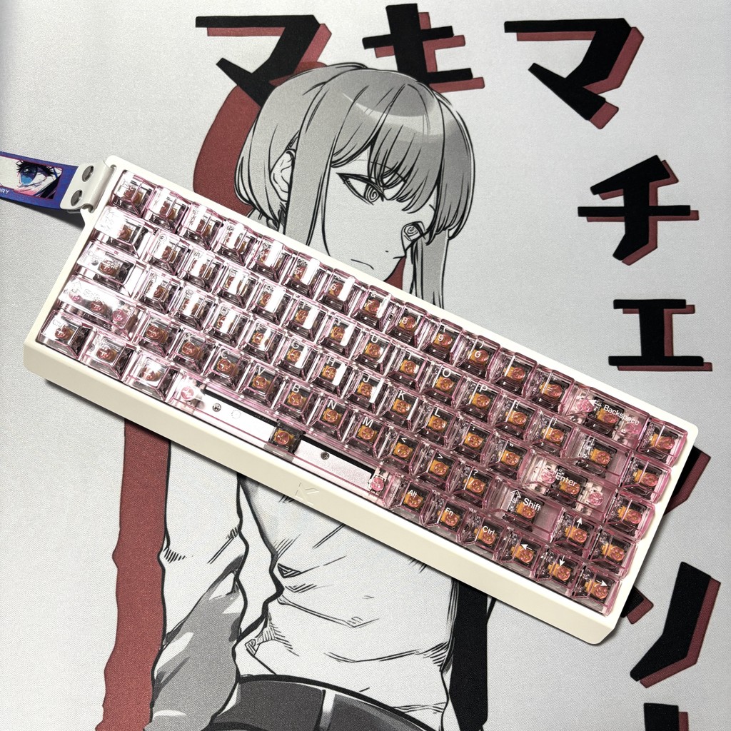 SG SELLER [ปรับพิเศษ Ice Crystal Transparent] Peach Blossom PC ปุ่มกดต้นฉบับจาก ace68ace68wooting Li