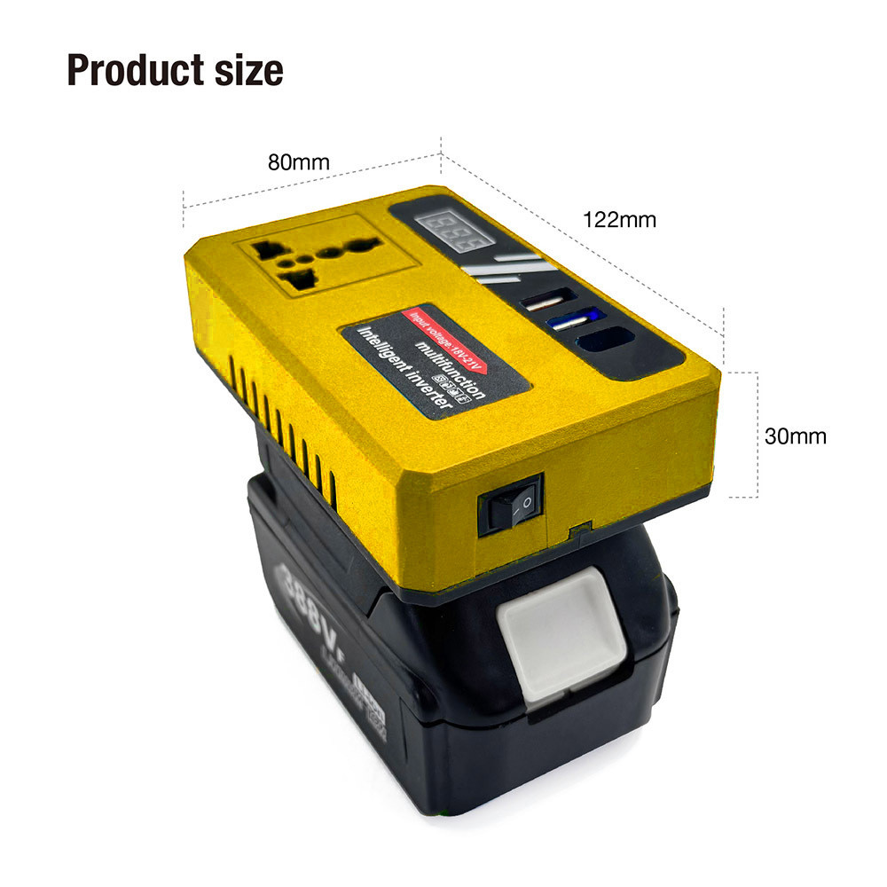 150W Power Inverter สําหรับ Dewalt 18/20V แบตเตอรี่ DC 18V to AC 220V แบตเตอรี่อินเวอร์เตอร์
