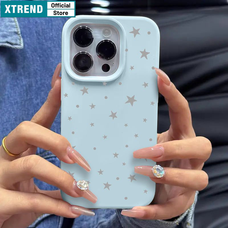 Xtrendเคสโทรศัพท์Simple Starรูปแบบซิลิโคนนุ่มพรีเมี่ยมกันกระแทกสําหรับiPhone 11 12 13 14 15 16 Pro Max IP 7 8 Plus Iphon X XS XR Xs Max