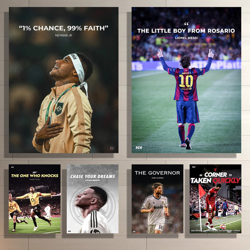 โปสเตอร์ Ronaldo Rooney, ศิลปะติดผนังฟุตบอล, โปสเตอร์ตํานานฟุตบอล, ,CR7 พัดลมของขวัญไม่มีกรอบ Art Ho