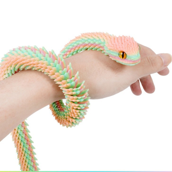 3D พิมพ์ Glow-in-the-Dark Articulated Snake – Movable Glowing Serpent รุ่น, Creative Home/Office Desktop Decor, ของขวัญวันเกิด & Handcrafted Artpiece