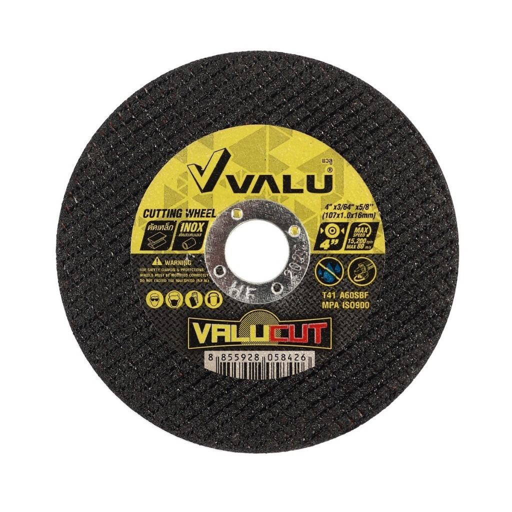 🔥ถูกสุด🔥VALU ใบตัดเหล็ก ขนาด 4 นิ้ว  X 1 MM VALU CUT รุ่น V105-1001 ใบตัดสแตนเลส ตัดแห้ง 4"