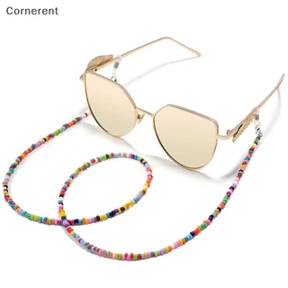 สีสันข้าวลูกปัดแว่นตาโซ่คริสตัลลูกปัดแว่นตา Lanyard ผู้หญิง Face-Mask สายคล้องคอ Anti-Drop แว่นตากันแดดผู้ถือเชือก
