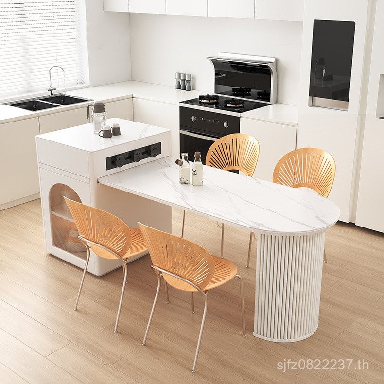 Retractable สไตล์ครีม High-End Island ตารางห้องครัว Simple Slate บาร์ตาราง Slate ขนาดเล็ก Apartment 