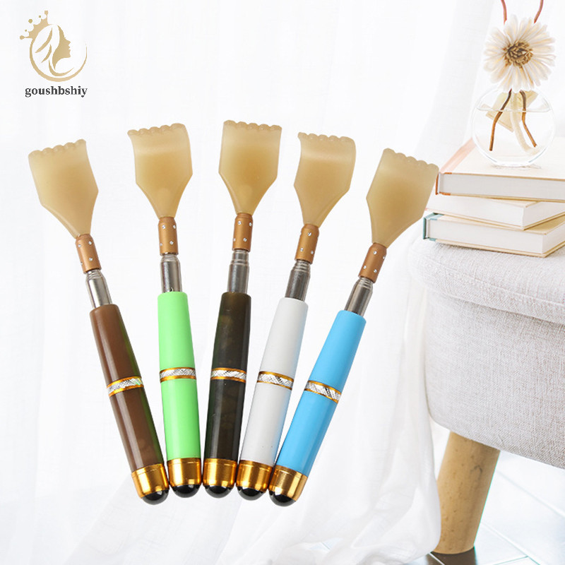 [goushbshiy] สแตนเลส Telescopic Back Scratcher ขยายอาการคันนวดด้วยตนเองลูกบอลแม่เหล็กนวด TH