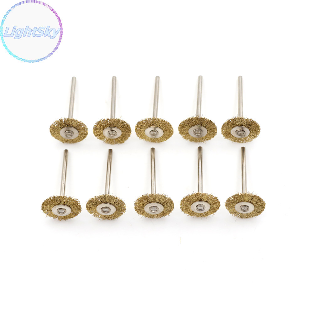Lightsky 10PCS 22 มม.ล้อลวดทองเหลืองแปรงเครื่องมือขัดสําหรับ Die เครื่องบด Power Rotary TH