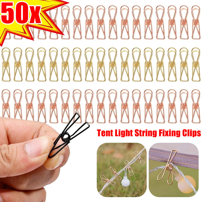 10-50 ชิ้นอเนกประสงค์เต็นท์ Light String Fixing คลิป - ปฏิบัติทนทาน Hollowed Out Binders คลิป - ถุงขนมปิดผนึก Clamps อุปกรณ์เสริมกลางแจ้ง