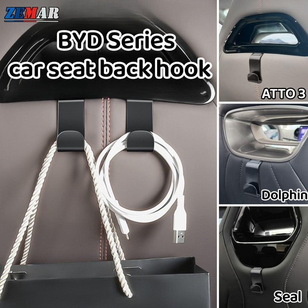 1/2 ชิ้น BYD Series รถที่นั่งด้านหลัง Hook รถกลับที่นั่งด้านหลัง Hooks สําหรับ BYD หยวน Plus เพลง Plus Dolphin Mini Seal U Han EV