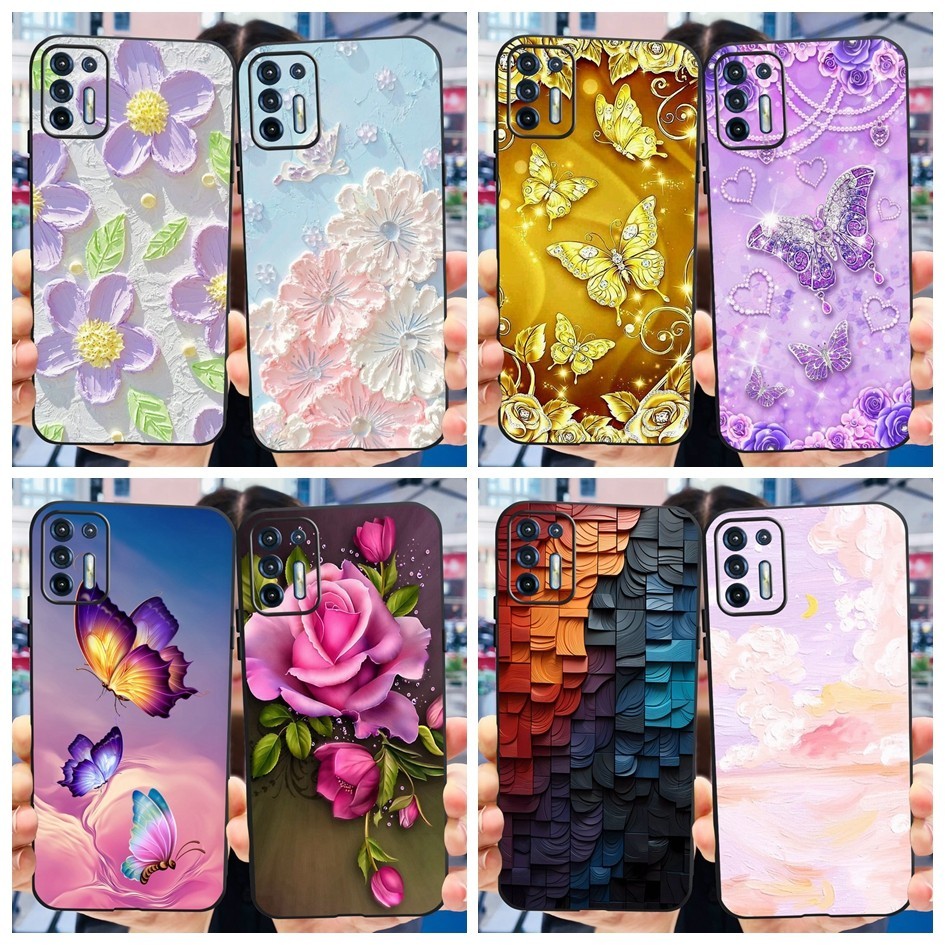สําหรับ Motorola Moto G9 Plus ปลอก XT2087-1 เคสโทรศัพท์แฟชั่นดอกไม้ผีเสื้อซิลิโคนอ่อนนุ่มปกหลังสําหรับ Moto G9 Plus Shell