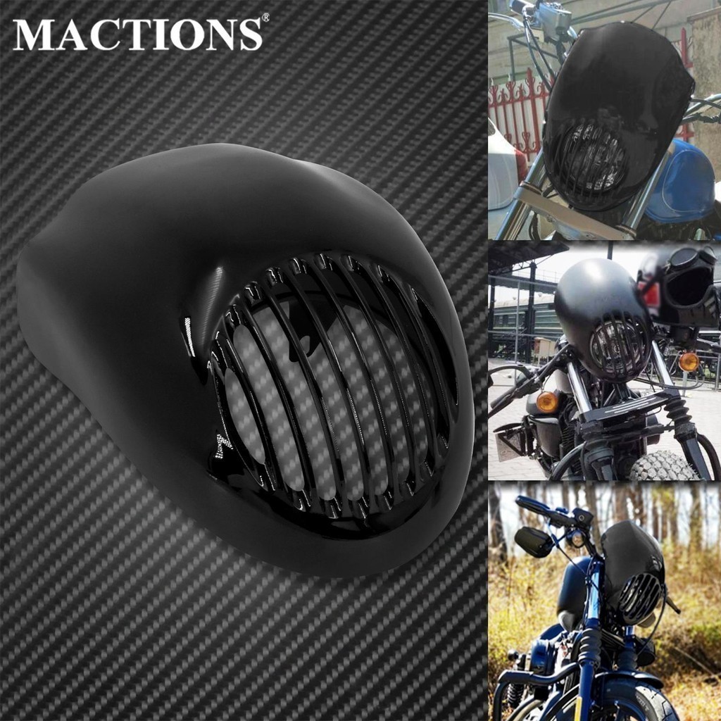 YJ Motorcycle Retro Headlight Fairing Front Mask Windshield Headlight Fairing Cover For Harley Sport