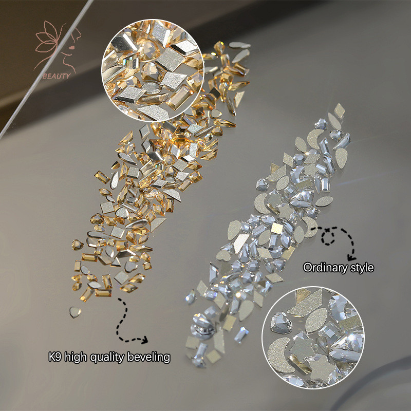 [maybeauty] 50ชิ้นเล็บมินิแก้วเสน่ห์ประกายคริสตัล Rhinestones คอลเลกชันผสมสีอุปกรณ์ตกแต่งเล็บ {TH}