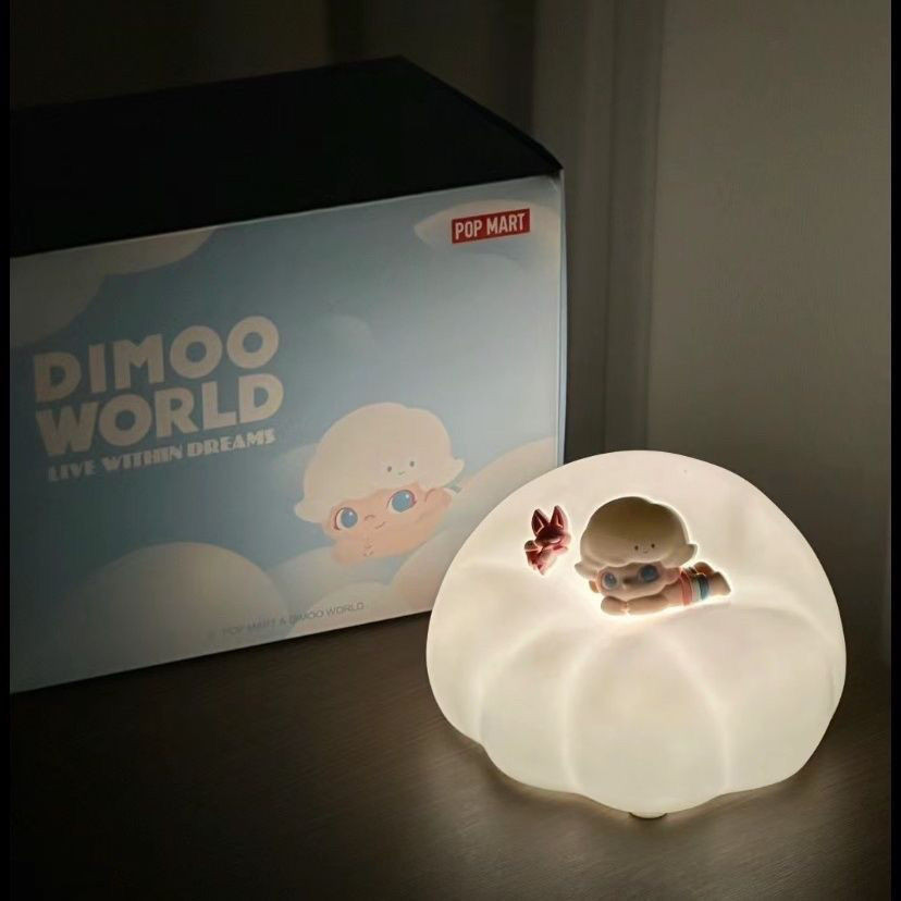 [ของแท้] Pop Mart dimoo Cloud Ceramic Light Night Light อินเทรนด์เล่นของขวัญคริสต์มาสข้างเตียง Influencer diy