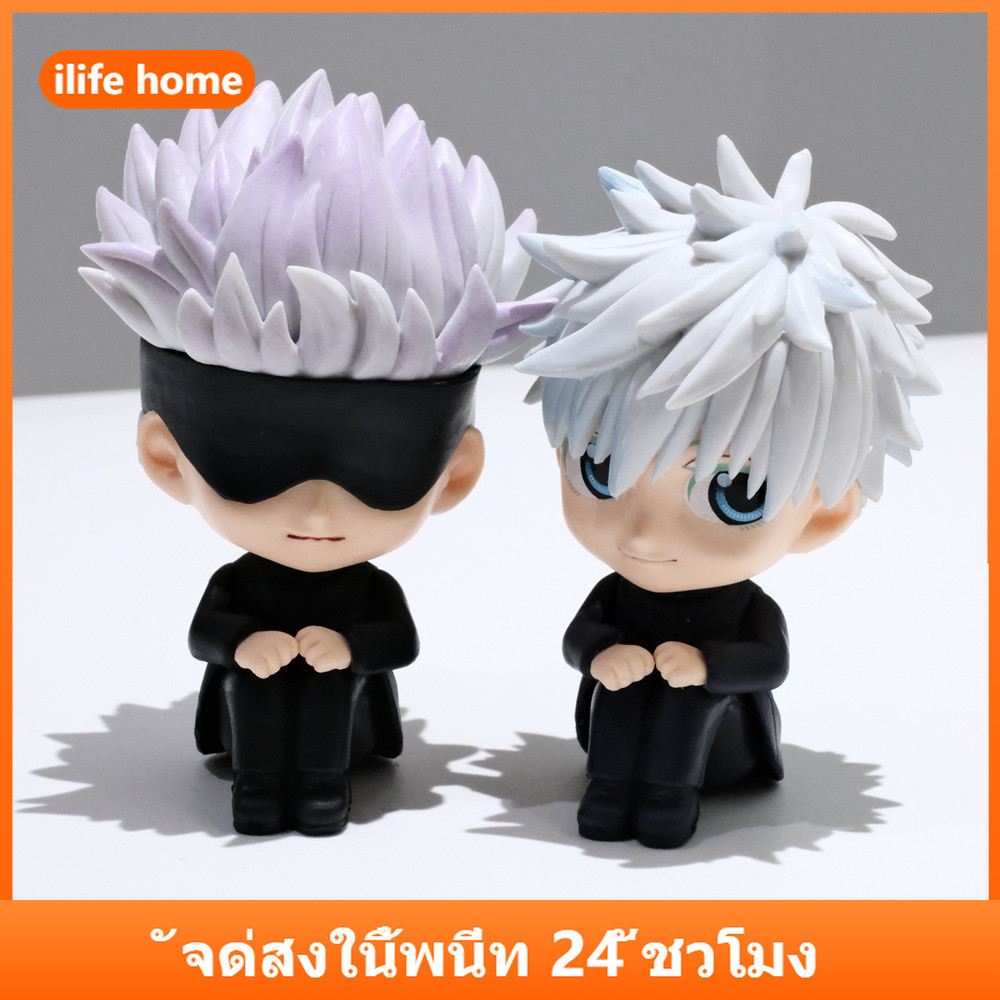 จัดส่งจากประเทศไทย Jujutsu Kaisen Gojo นั่งลง Action Figure รุ่น Q มินิอะนิเมะรูป COD สต็อกคอสเพลย์ Action Figure ตุ๊กตาของเล่นสําหรับของขวัญเด็กคอลเลกชันเครื่องประดับรถบ้านเค้กตกแต่ง Deco