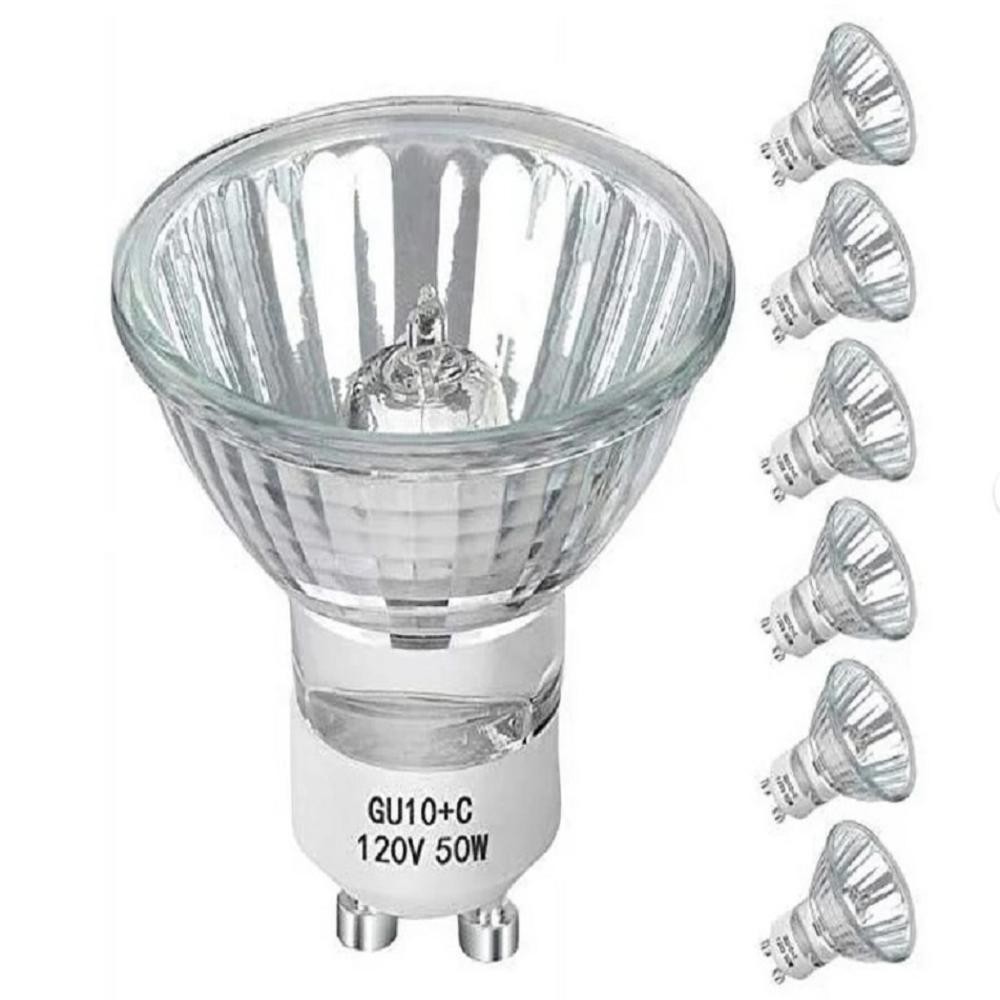 Gu10 หลอดฮาโลเจน 50W หลอดไฟ 1 แพ็ค GU10+C 120V 50W พร้อม 2800k Warm White Long Lifespan GU10 MR16 หร