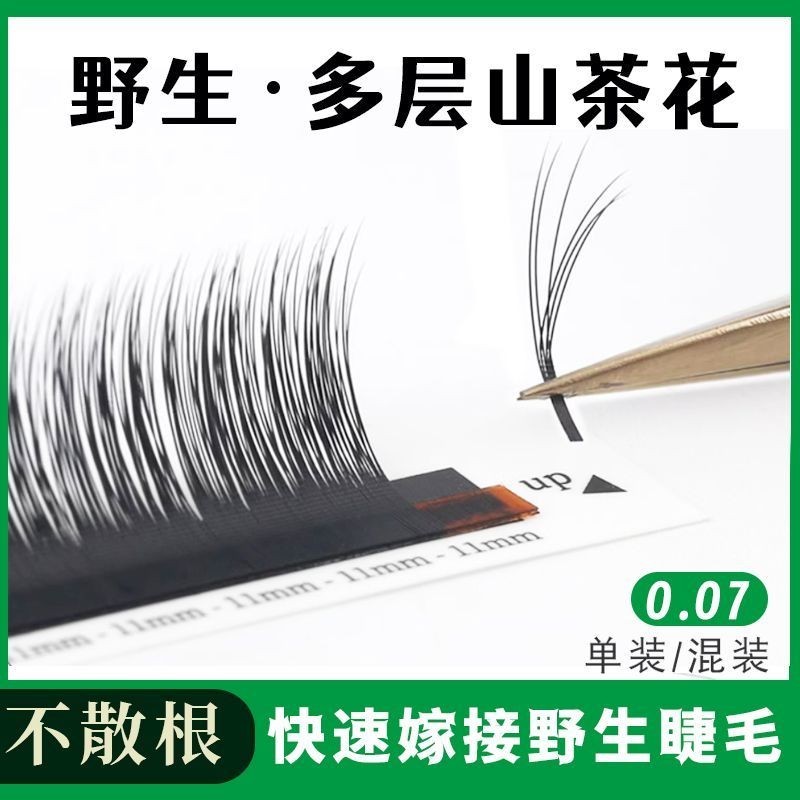 Multi-layer Wild Eyelash Grafting Eyelash Artist Eyelash Shop เฉพาะ LC ประเภท LB Curling 5D รูปแบบการ์ตูนสไตล์จีน Camellia