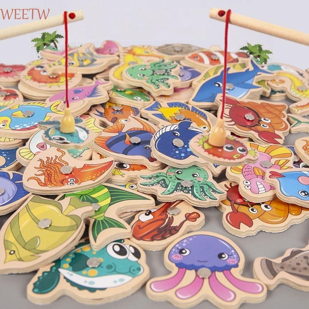 Weekw ชุดเล่นตกปลาแม่เหล็ก, ตกปลามหาสมุทร Marine Life ความรู้ความเข้าใจปลาเกม, ความปลอดภัยการ์ตูนของเล่นตกปลา Rod ของเล่นตกปลาแม่เหล็กอนุบาล