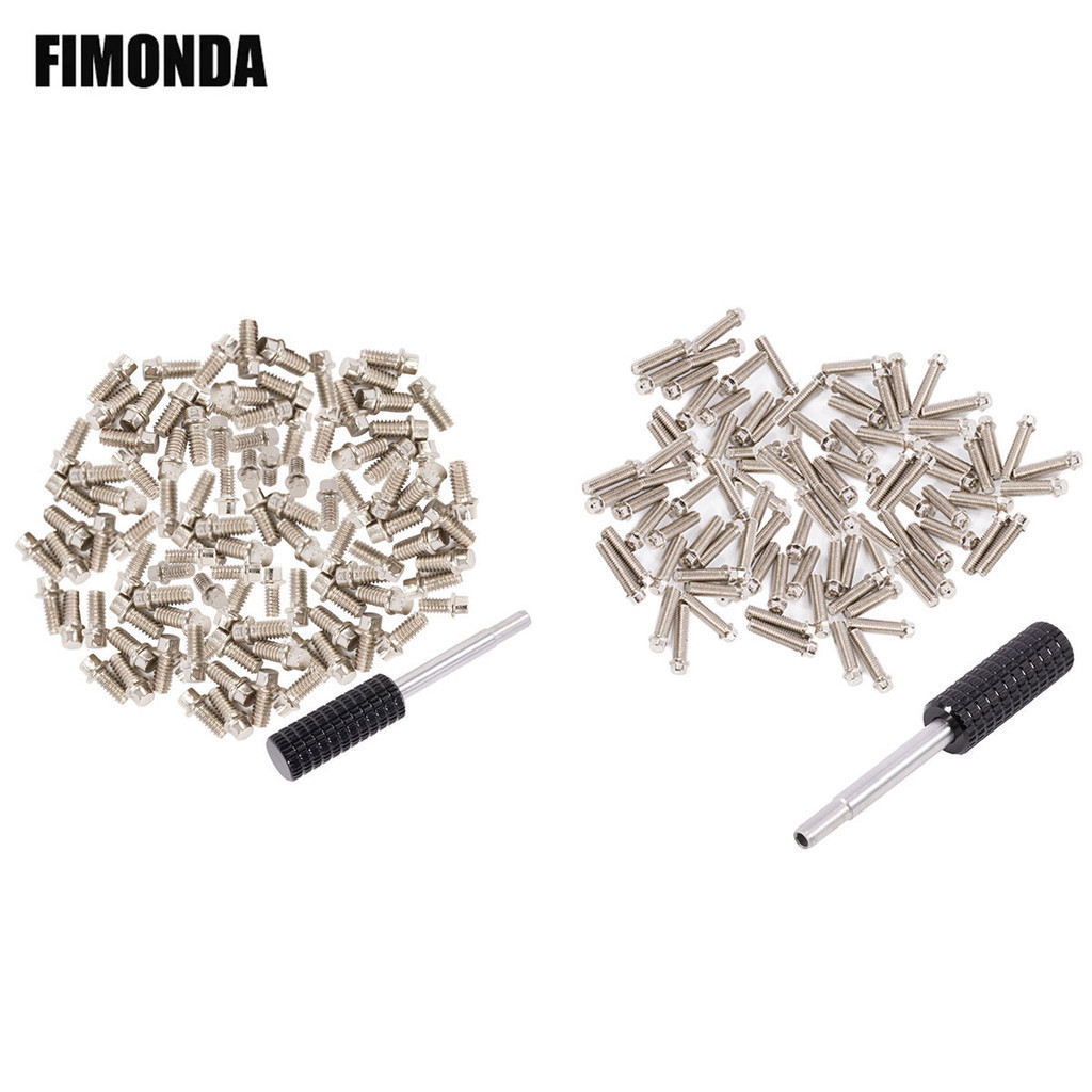 100pcs M2 M3 เหล็ก Scale Beadlock แหวนสกรู 1.9 2.2 ล้อขอบสําหรับ 1/10 RC Crawler รถ TRX4 Axial SCX10