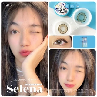 คอนแทคเลนส์(บิ๊กอาย)🔥Selena🔥(ilens) สี : Brown / Gray รายเดือน มีค่าสายตา