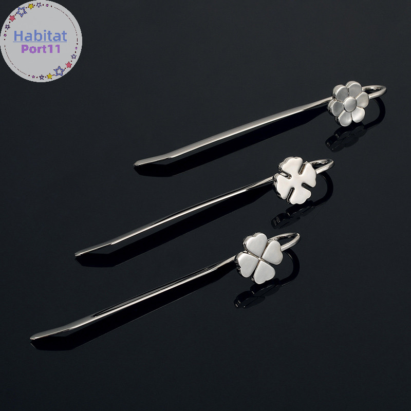 Habitatport 1 ชิ้น Delicate Clover บุ๊คมาร์คโลหะ Book Mark เครื่องเขียนโรงเรียน Office Supply th