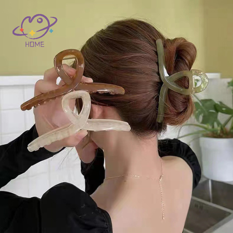 [mayhome] Oversize แฟชั่นกรงเล็บผมกิ๊บติดผมสําหรับสาวผู้หญิงโปร่งใสกรงเล็บผมหางม้า Claw คลิปปูอุปกรณ์เสริมผม Headwear {TH}