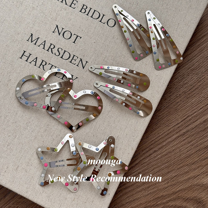 Mouga/simple สีสันจุด Basic กิ๊บติดผมคู่คลิปญี่ปุ่นเกาหลี ins All-Match Bangs คลิป Hairpin Headdress