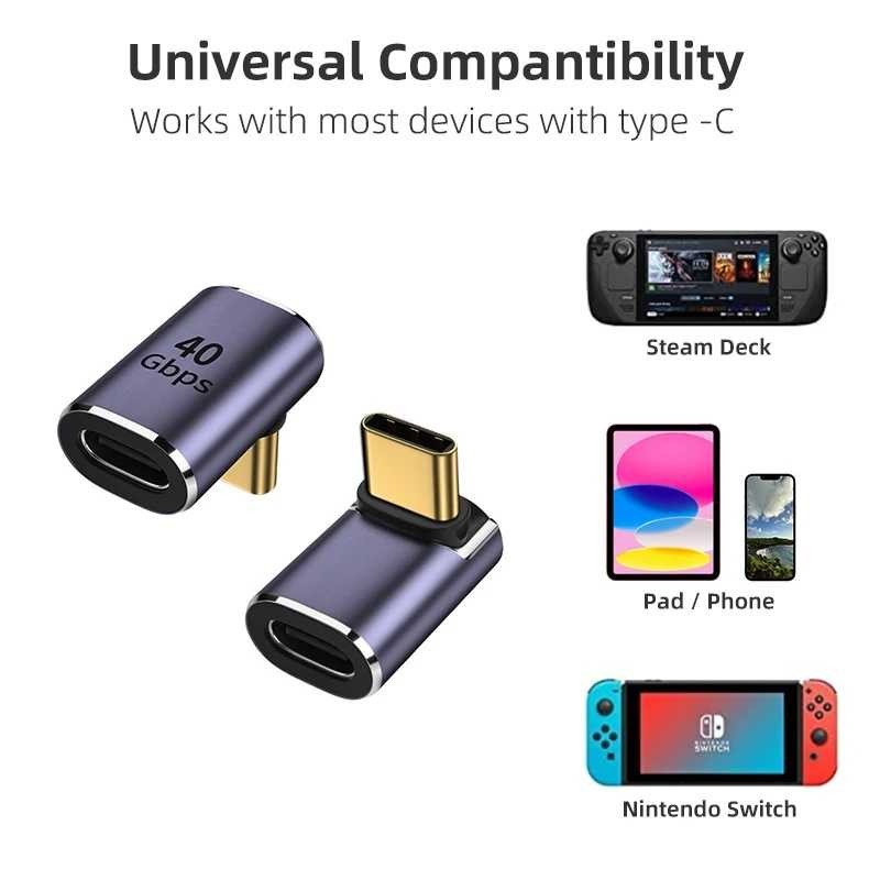 HONN อะแดปเตอร์ชายหญิง USB Type C ขึ้นและลง 40 Gbps - BK40