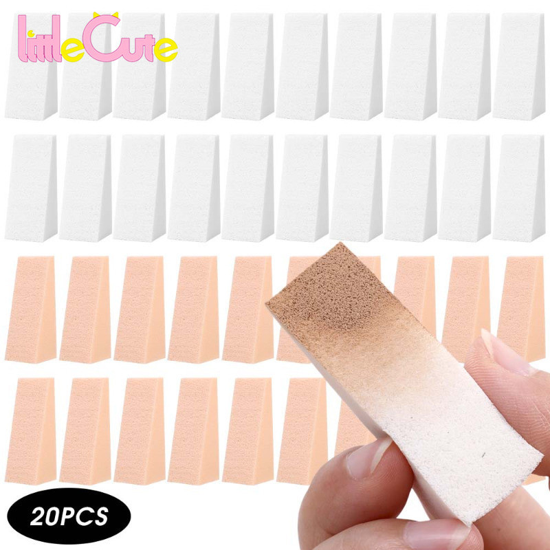 20ชิ้นสามเหลี่ยมฟองน้ําแต่งหน้าน้ํายาง-ฟองน้ําอเนกประสงค์เปียกแห้ง-เครื่องมือแต่งหน้าใบหน้า-รองพื้นคอนซีลเลอร์ผสม ผู้สมัคร -ฟองน้ําสี่เหลี่ยมคางหมู-แป้งพัฟสุดนุ่ม