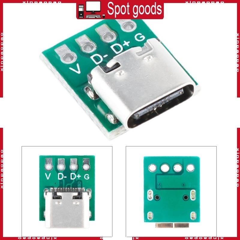 Xi DIY USB 3 1 Type-C หญิงซ็อกเก็ตเปลี่ยน 16 พินทดสอบอะแดปเตอร์บอร์ด PCB สําหรับข้อมูลสายสายไฟ Transfe