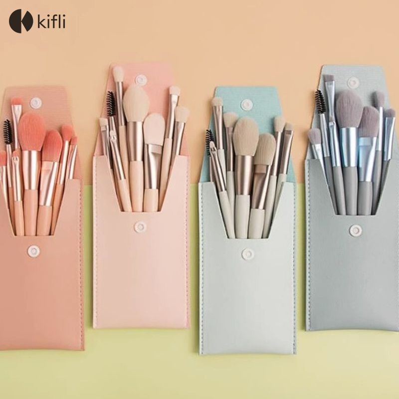 kifli.th Face Beauty Set Brush High Gloss Brush. แปรงปัดแก้ม แปรงแต่งหน้า 8 แปรงไนลอน แปรงอายแชโดว์-ถึง