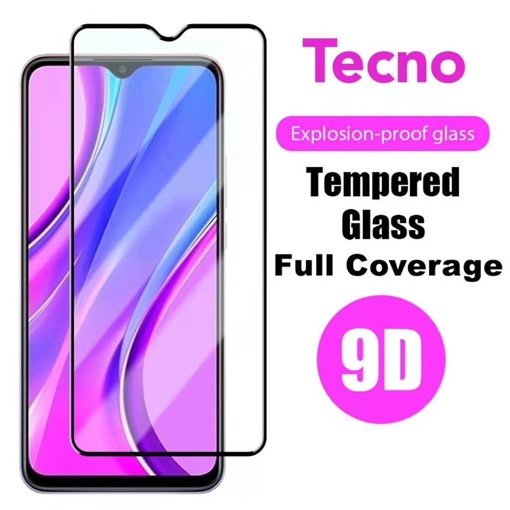 Tecno Spark 9T 9 10 10C 20 20C 8 7 6 Go 5 Pro 6 Air POP 4 pova 5 2024 9D กระจกนิรภัยป้องกันหน้าจอฟิล