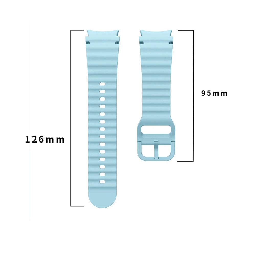 Wave Strap + ฟิล์มกระจกสําหรับ Samsung Galaxy Watch 7 Bracelet Sport NO Gap สายรัดข้อมือซิลิโคนสมาร์ทวอทช์สําหรับ Galaxy Watch7