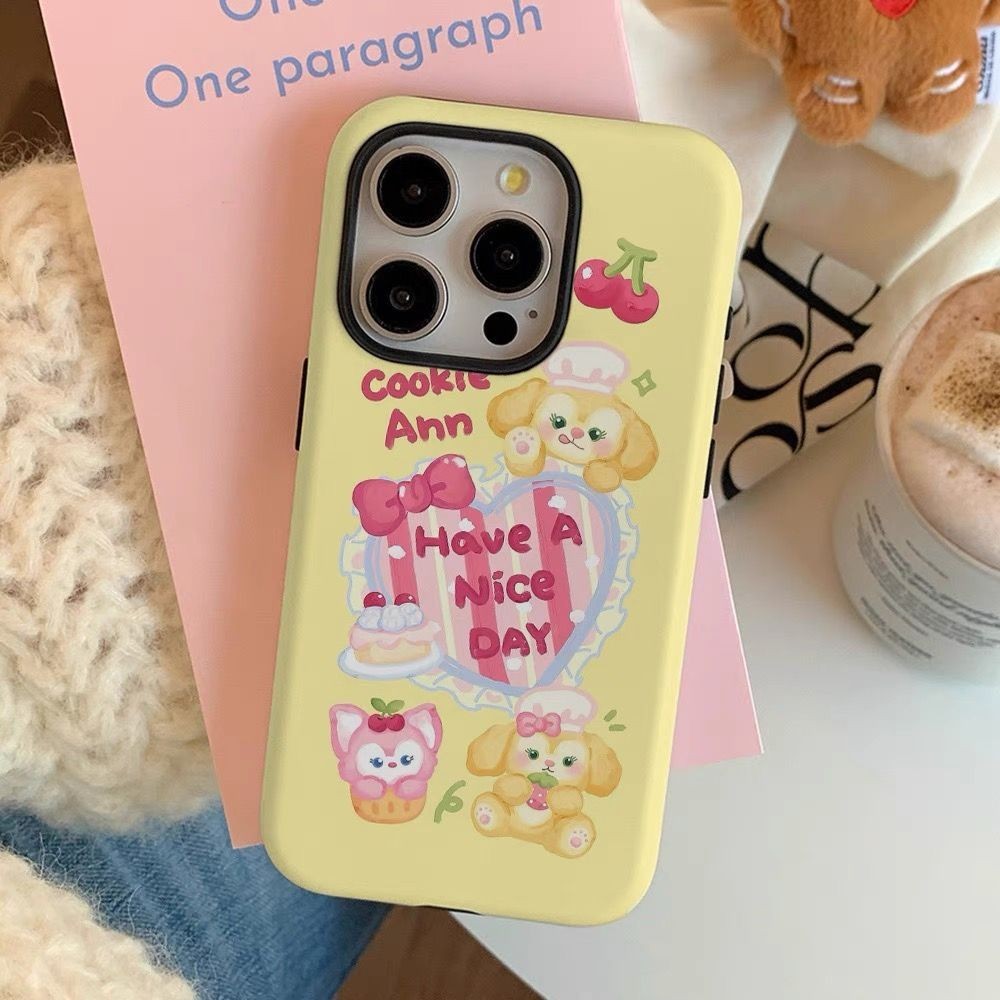 รักเค้กเคสโทรศัพท์2ชั้นเข้ากันได้iphone11 12 13 14 15 12Promax 13Promax 14plus 14Promax X XS XRกันกระแทกกรณี22R7