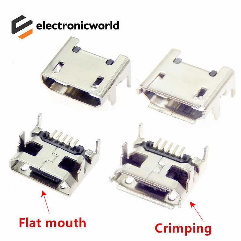 Micro 5pin USB Connector หญิงพอร์ตแจ็ค Solder Plug DIP 4 ขาโทรศัพท์ข้อมูลชาร์จซ็อกเก็ต mini USB 5P Micro USB DIY ซ่อม