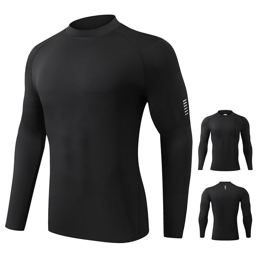 mvp sport เสื้อเชิ้ตแขนยาวผู้ชาย เสื้อกีฬา เสื้อบีบอัด PRO COMBAT โลโก้สะท้อนแสงบนแขนเสื้อ [กทม. พร้อมส่ง]