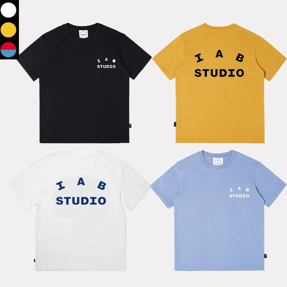 Iab STUDIO Street Wear ผู้ชายผู้หญิงเสื้อยืดแขนสั้นลําลองรอบคอ All-Match Top