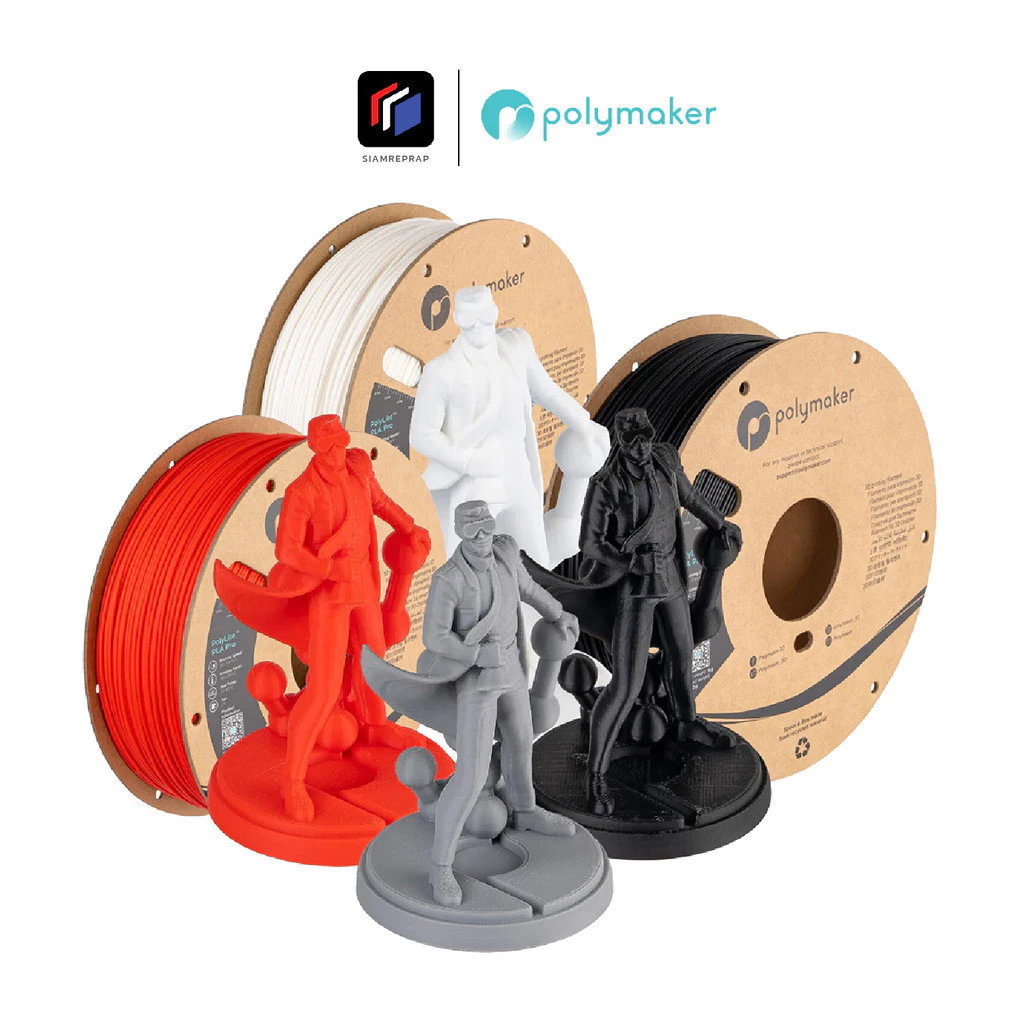 เส้น Polylite PLA Pro แข็งกว่า PLA ทั่วๆไป 2-3 เท่า ปริ้นสวย สีสด ใยน้อย แกะ Support ง่าย ขนาด 1.75 มิล หนัก 1 Kg