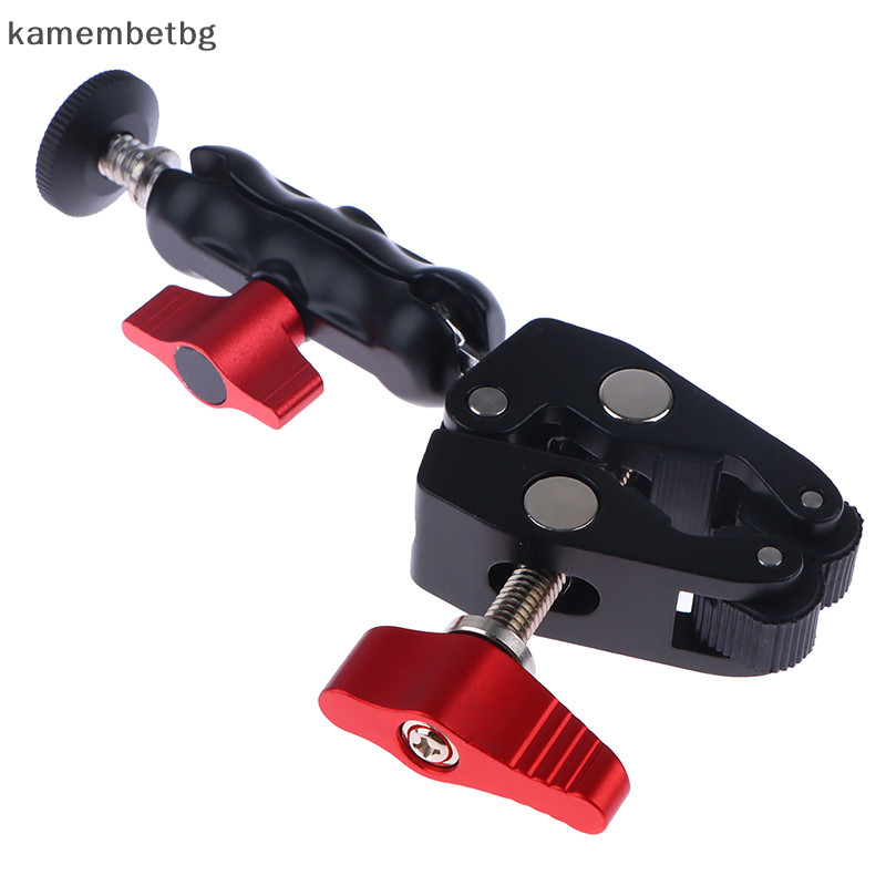 Kamembetbg อลูมิเนียม Clamp Double Ball Head Magic Arm Clamp 1/4 3/8 สําหรับโทรศัพท์ Video Mount กล้อง Monitor ไฟ LED Mic TH