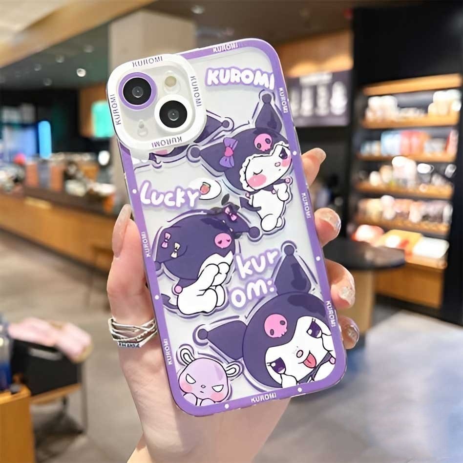 UNGU สีม่วง CARTOON ANGEL EYE PRINTING กรณี pocophone m3 m4 m7 pro f5 4g x3 redmi a3 13c 12 7 4a 8a 