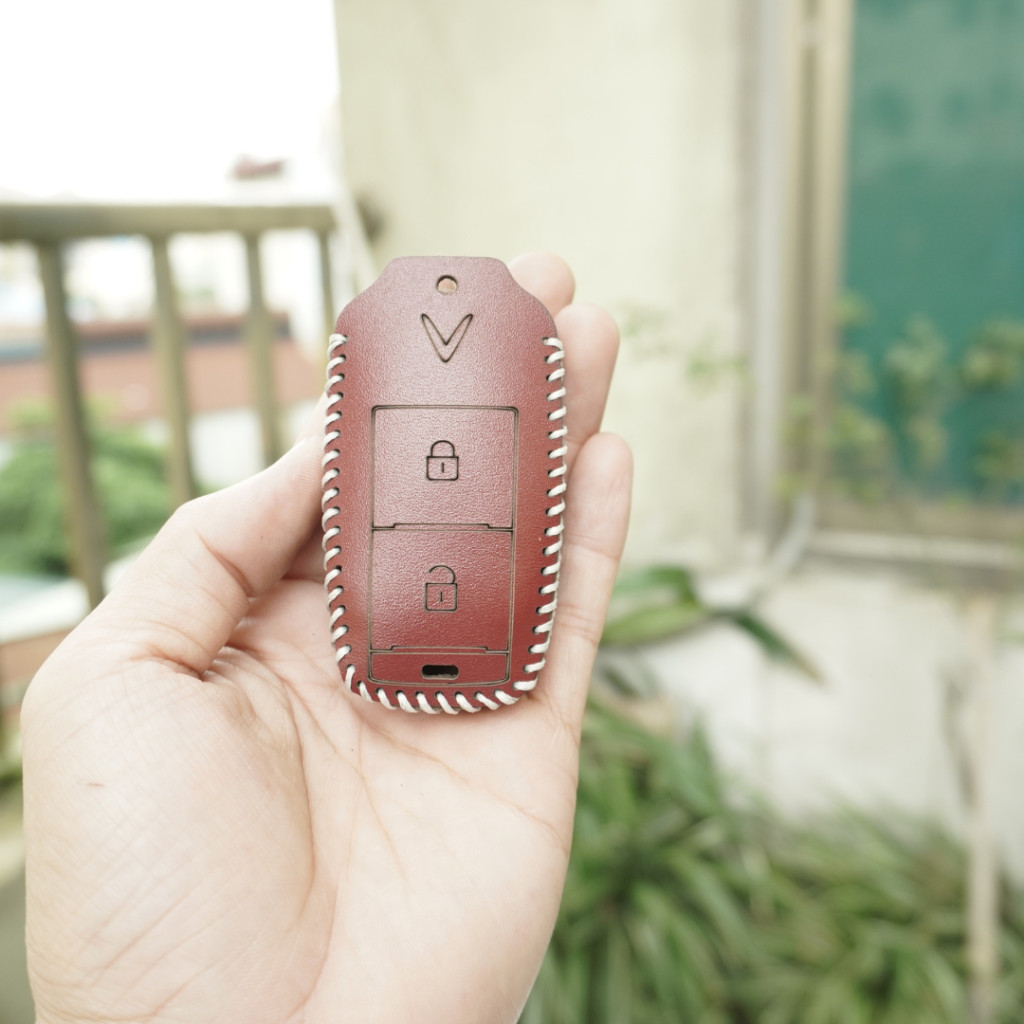 Vinfast VF3 Leather Key Case, Vinfast Vf3 Key Case, Vinfast Vf3 Key Cover หนังวัวแท้ 100%