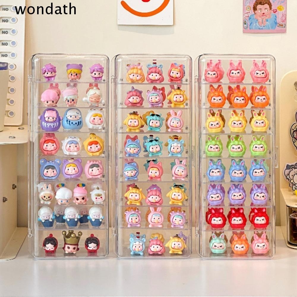 Wonda Garage Kit จอแสดงผลตัวเลข, ตู้โชว์กล่อง Pop Mart กันฝุ่นแบบถอดได้, 2024 โปร่งใสหลายชั้นตุ๊กตาตู้โชว์ของขวัญ