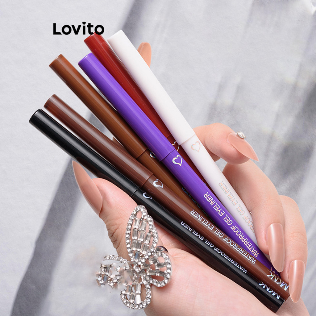 Lovito อายไลเนอร์ชนิดน้ำสีธรรมดาน่ารักปากกากันน้ำไม่เลอะคิ้วสำหรับผู้หญิง LFA41448