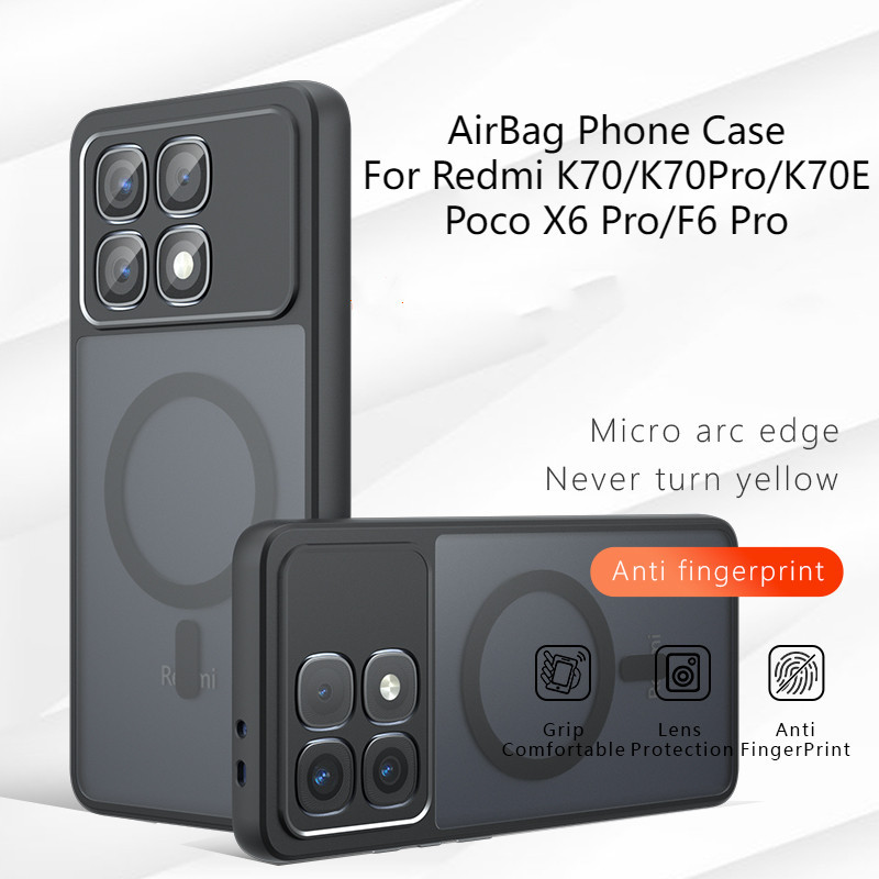 สําหรับ Xiaomi Redmi K70 Ultra K70 Pro K70E กรณี Poco F6 Pro X6 Pro ปลอก Matte สีดําแม่เหล็ก Hard ฝา